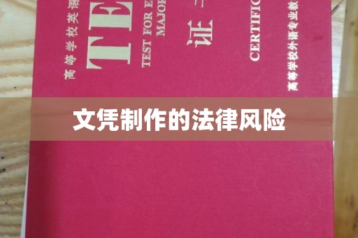 汉阴文凭制作的法律风险